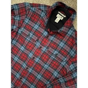 L.L. Bean Men's Large Barn Shacket Chore Coat Fleece Lined Traditional Fit Plaid